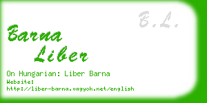 barna liber business card